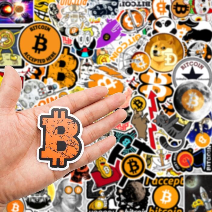 Bitcoin Crypto Stickers for Water Bottles Laptop, 50PCS Funny Digital Currency Decals. - Image 4