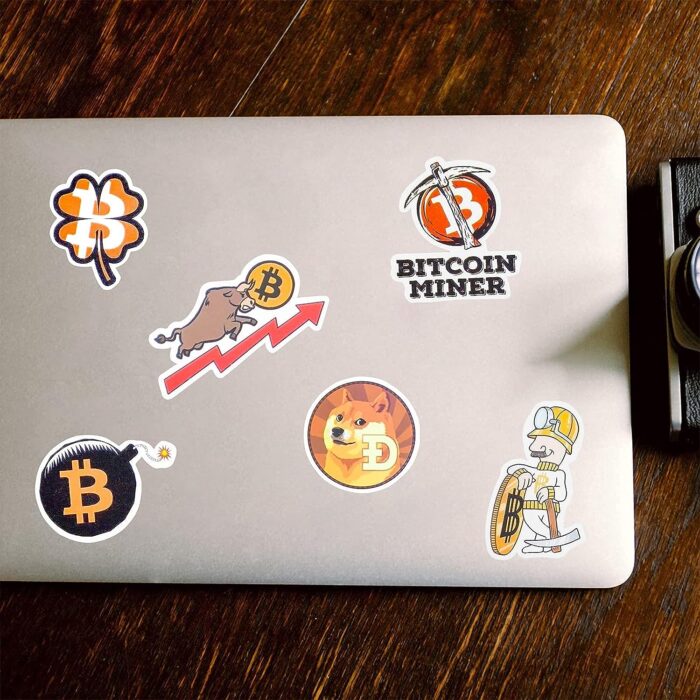Bitcoin Crypto Stickers for Water Bottles Laptop, 50PCS Funny Digital Currency Decals. - Image 3