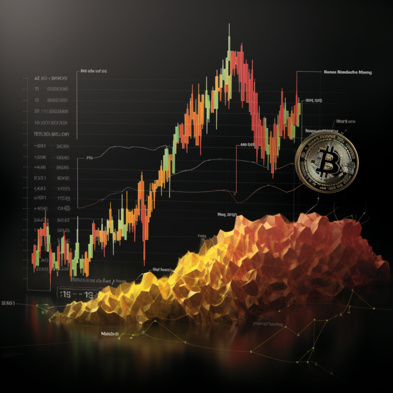 A graphic illustrating the fluctuations in bitcoin and BNB prices following the news of the potential fraud charges.