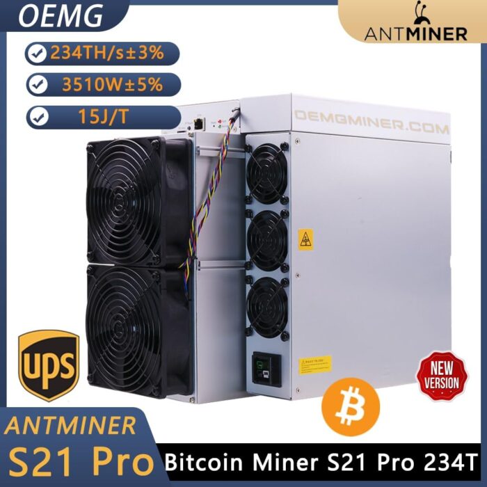New Bitmain Antminer S21 Pro 234T – High-Efficiency Bitcoin ASIC Miner | 3510W | 15J/T | Power Cord Included - Image 6